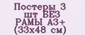 Постеры 3 шт БЕЗ РАМЫ А3+ (33х48 см)