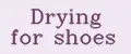 Drying for shoes