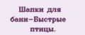 Шапки для бани-Быстрые птицы.