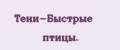 Тени-Быстрые птицы.