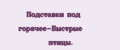Подставки под горячее-Быстрые птицы.