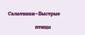 Салатники-Быстрые птицы