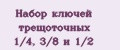 Набор ключей трещоточных 1/4, 3/8 и 1/2