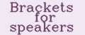 Brackets for speakers