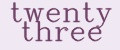 twenty three